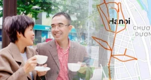 Hoàng đã phác thảo đường chạy qua ứng dụng theo dõi quãng đường